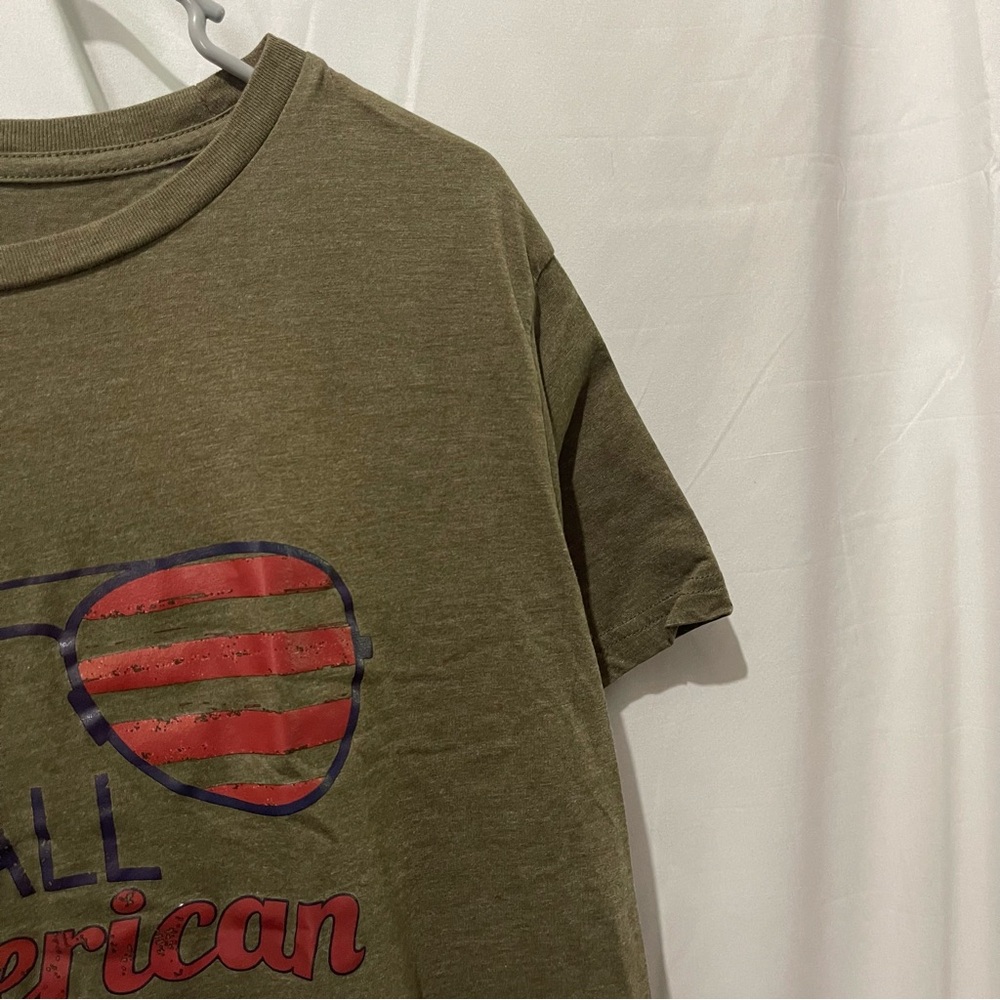 SHEIN Women’s Plus Size All American Girl Olive T-Shirt Vinyl Print Size 2XL - Picture 8 of 13